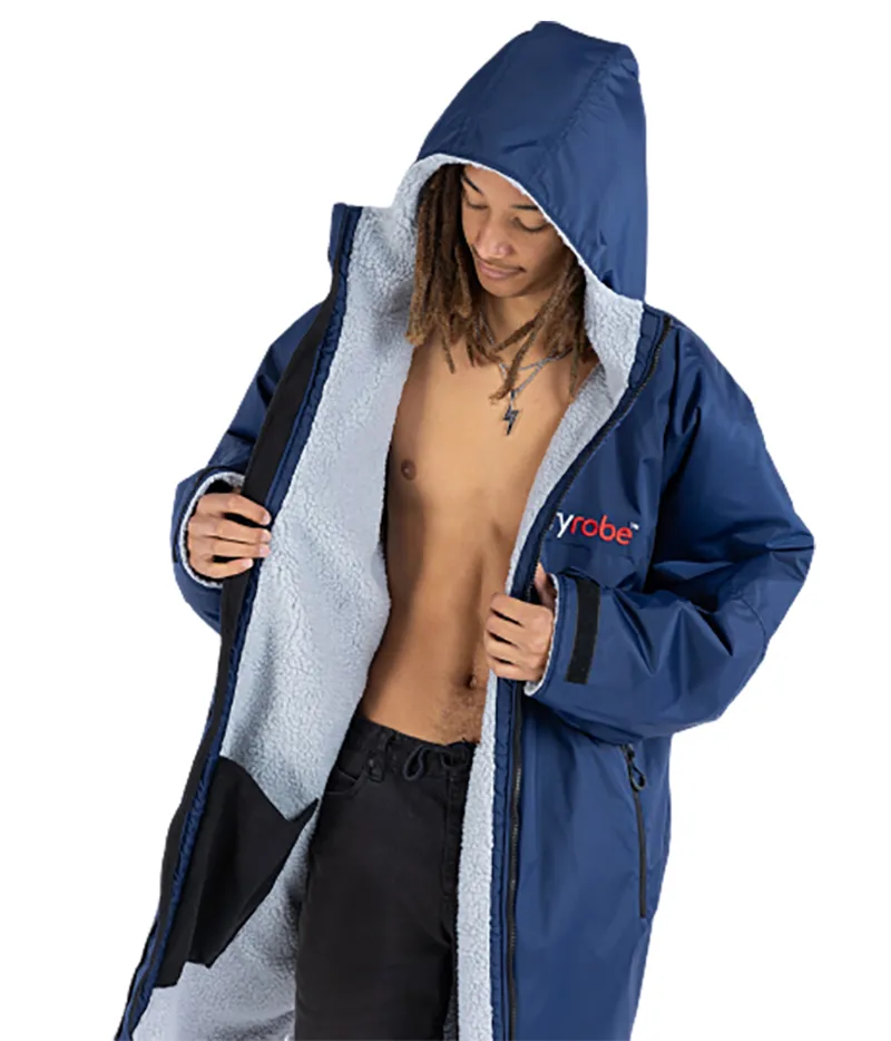 Dryrobe Adult Advance Long Sleeve Change Robe V3 Medium Navy/Grey-5